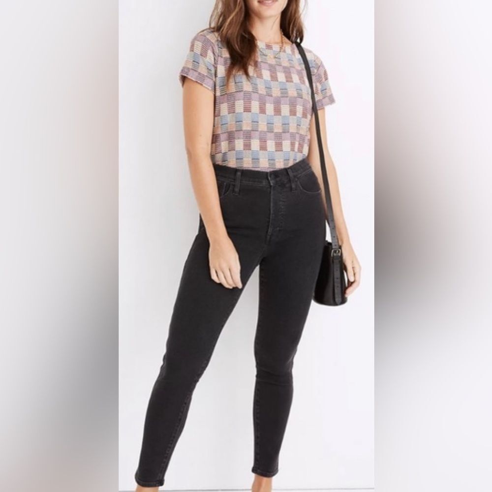 Madewell 9" High-Rise Skinny Jeans in Faded Black (Grey) Size 26 EUC